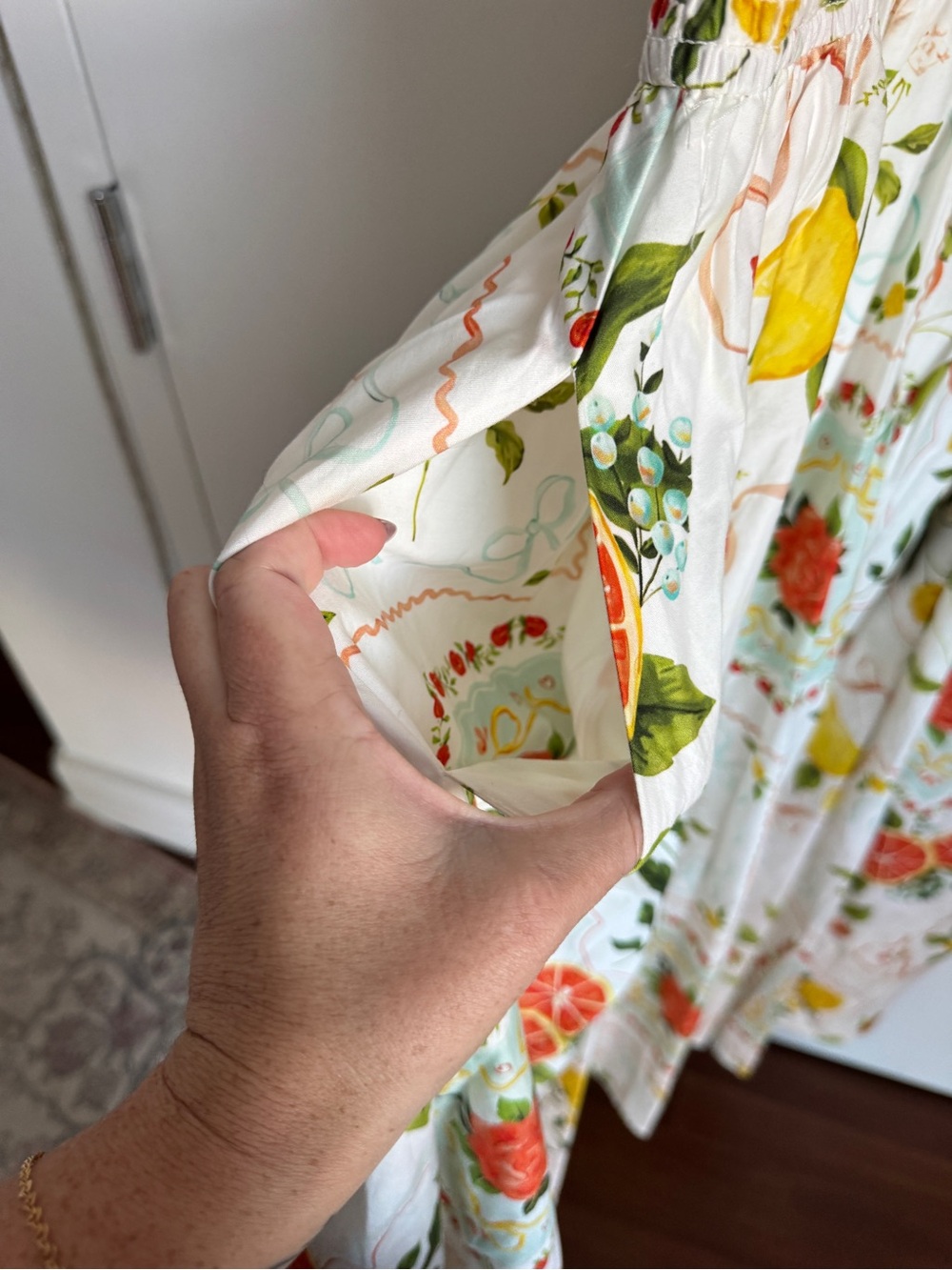 Ivy City Co White Floral Citrus Midi Dress - Picture 5 of 7